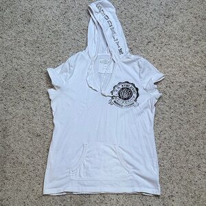 Maurices White Graphic Hoodie Top